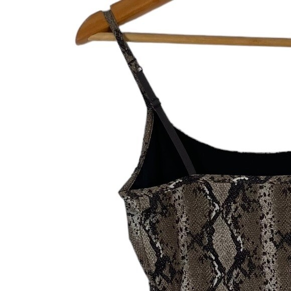 Yummie Tummy Carine Shaper Slip Dress Brown Snake Print Size Small NWT - Picture 9 of 10